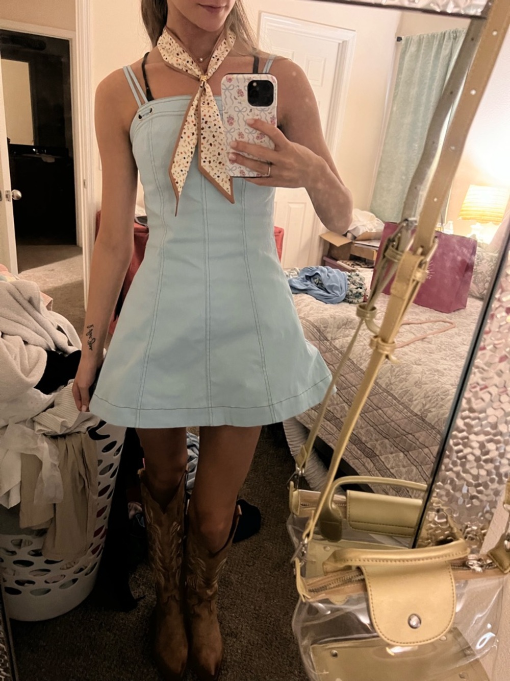 Light Blue Sundress with Double Straps